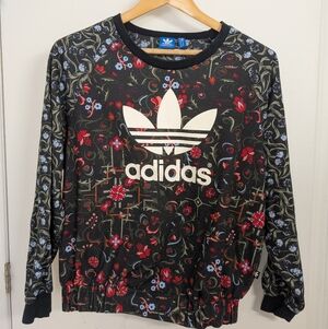 ADIDAS FLORAL SWEATER SIZE X SMALL OVERSIZED